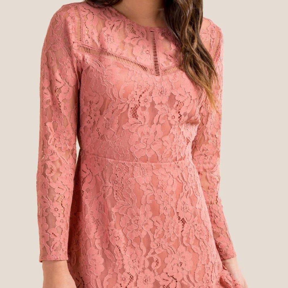 Francesca’s XS Jessica Lace Ruffle Skater Dress